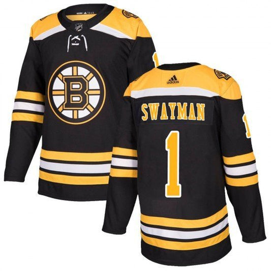 Boston Bruins #1 Jeremy Swayman Home Authentic Stitched Jersey Black