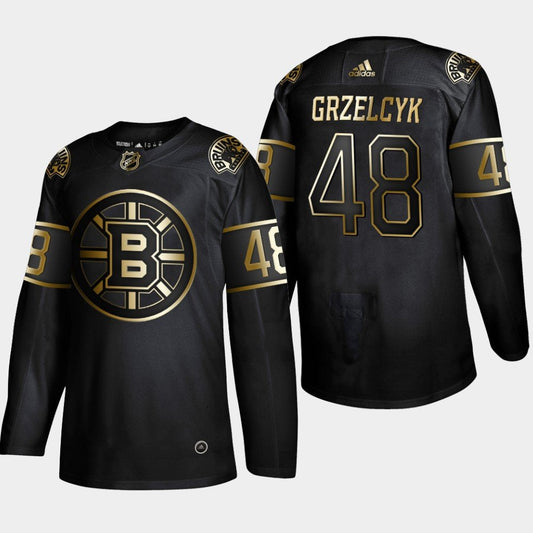 Boston Bruins #48 Matt Grzelcyk Black Golden Edition Authentic Jersey
