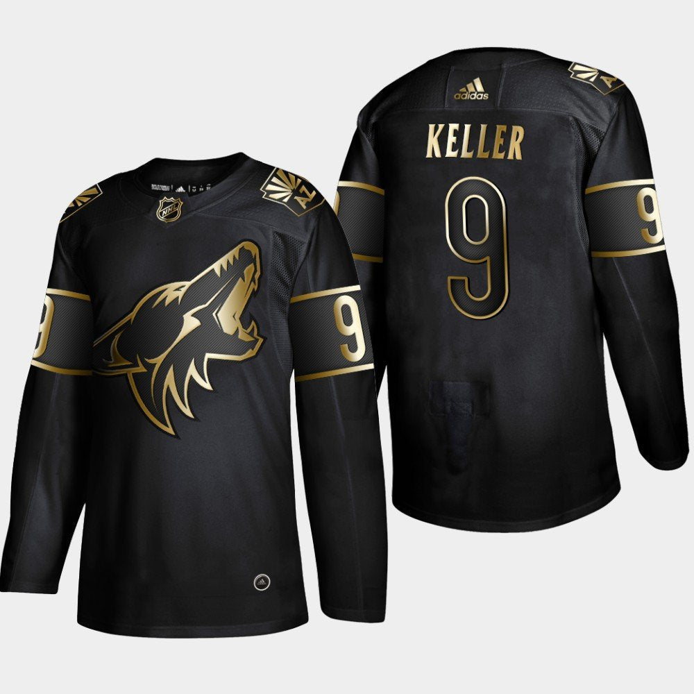 Arizona Coyotes #9 Clayton Keller Black Golden Jersey
