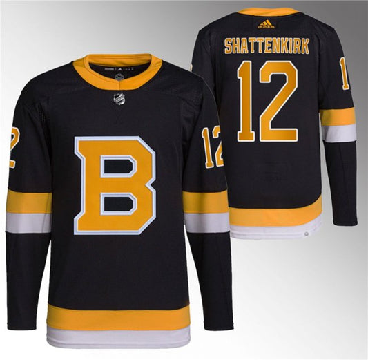 Boston Bruins #12 Kevin Shattenkirk Black Home Breakaway Stitched Hockey Jersey