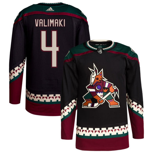 Arizona Coyotes #4 Juuso Valimaki Black Authentic Pro Home Stitched Hockey Jersey