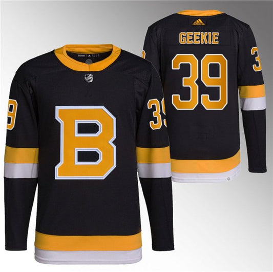 Boston Bruins #39 Morgan Geekie Black Home Breakaway Stitched Hockey Jersey