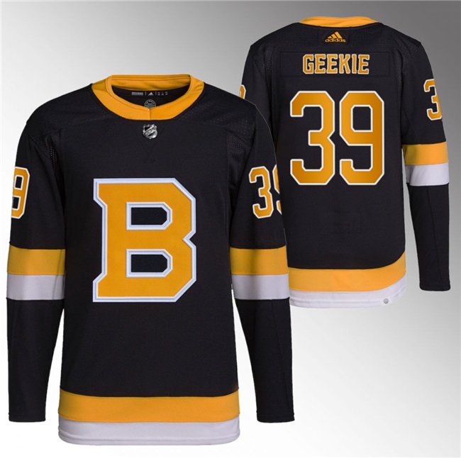 Boston Bruins #39 Morgan Geekie Black Home Breakaway Stitched Hockey Jersey