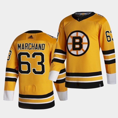 Boston Bruins #63 Brad Marchand Gold Retro Jersey