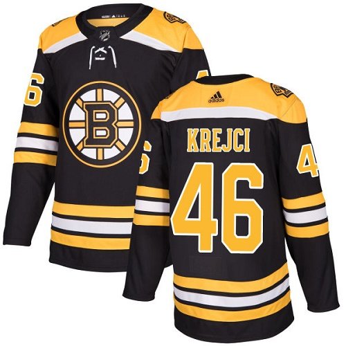 Boston Bruins #46 David Krejci Authentic Black Home Jersey